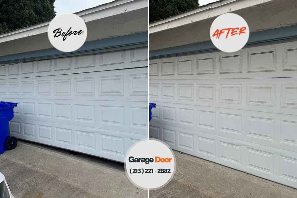 Before and after: garage door repair Glen Burnie, MD